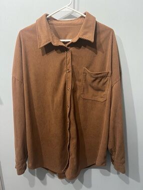 Source Unknown Brown Corduroy Button-Down Shirt